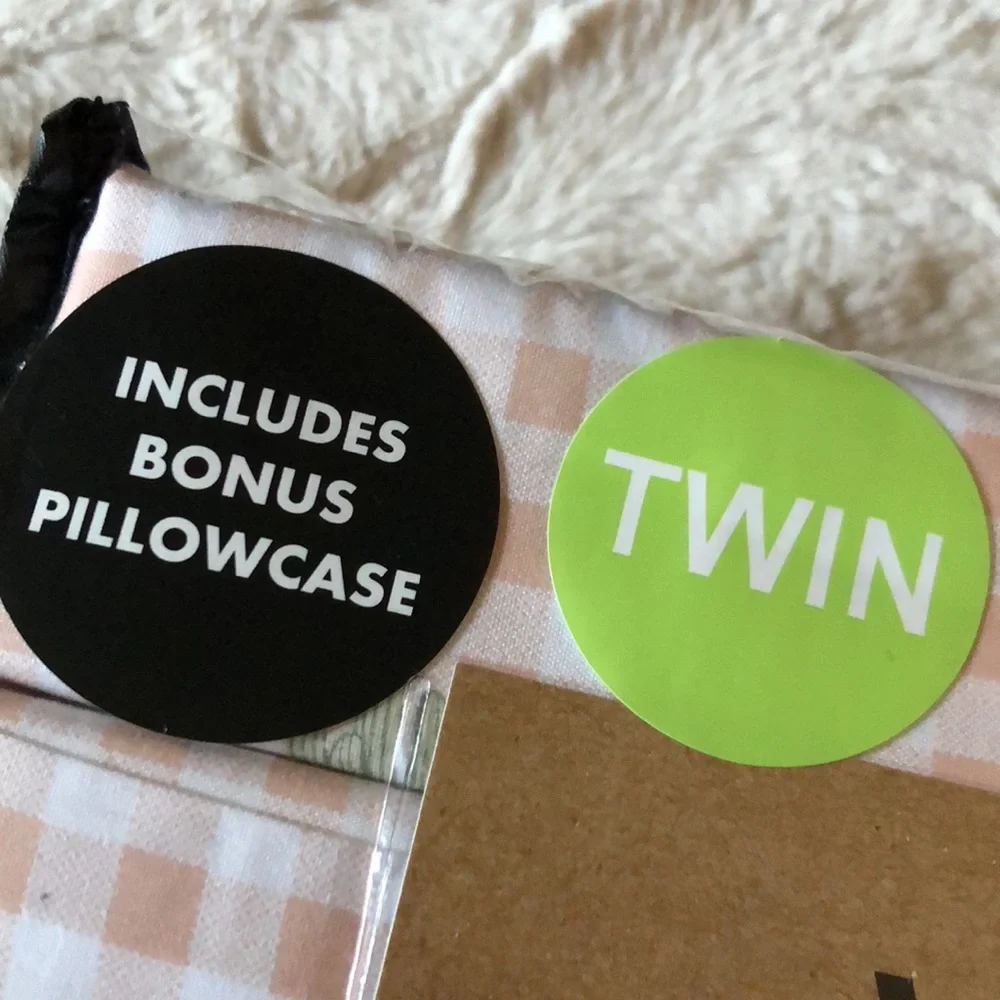 Wrangler Pink Gingham TWIN Sheet Set with Green Cactus Accents